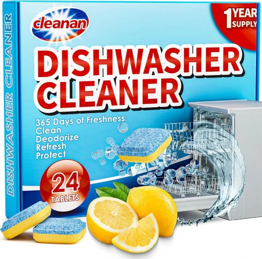 Nettoyant Lave Vaisselle, Dishwasher Cleaner- Pack De 24 Capsules Puissantes De Détartrage Et De Rafraîchissement, Nettoyage En Profondeur Pour Machine à Laver La Vaisselle, Ingrédients Naturels