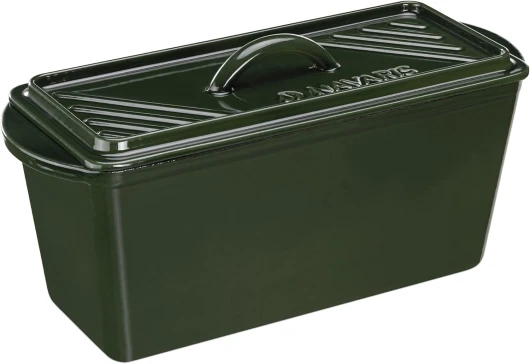 Cocotte fonte – Moule à cake pain pâtisserie gigot 34 x 13 x 13 cm avec couvercle – Cuisson four max - 260°C gril plaque induction Vert Foncé